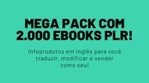 Mega Pack com 2000 Ebooks PLR em Inglês.